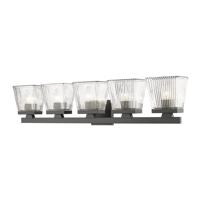 Z-Lite Astor 5-Light Bathroom Vanity Light In Matte Black Z-Lite Astor 5-Light Bathroom Vanity Light In Matte Black