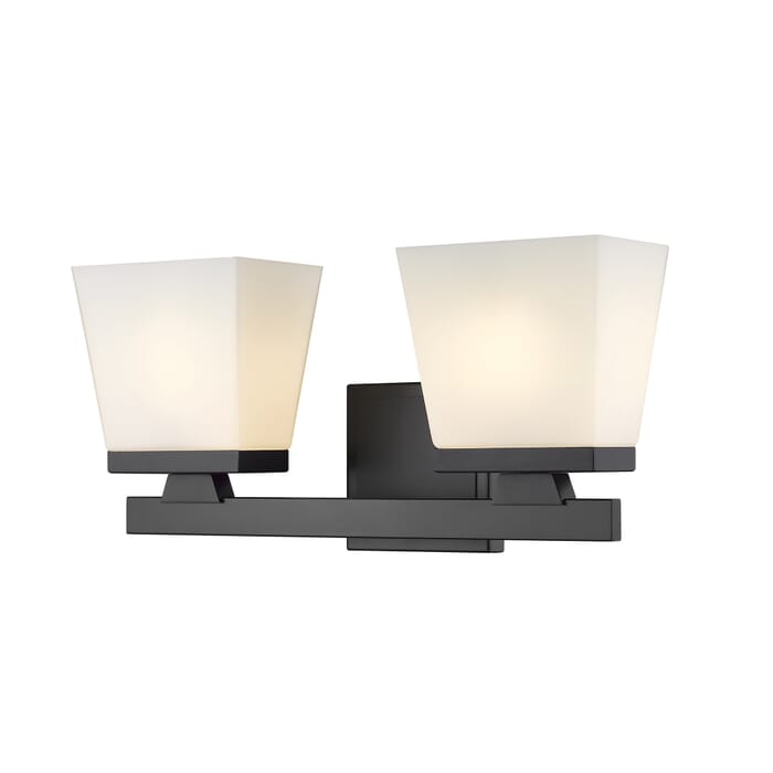Z-Lite Astor 2-Light Bathroom Vanity Light In Matte Black Z-Lite Astor 2-Light Bathroom Vanity Light In Matte Black