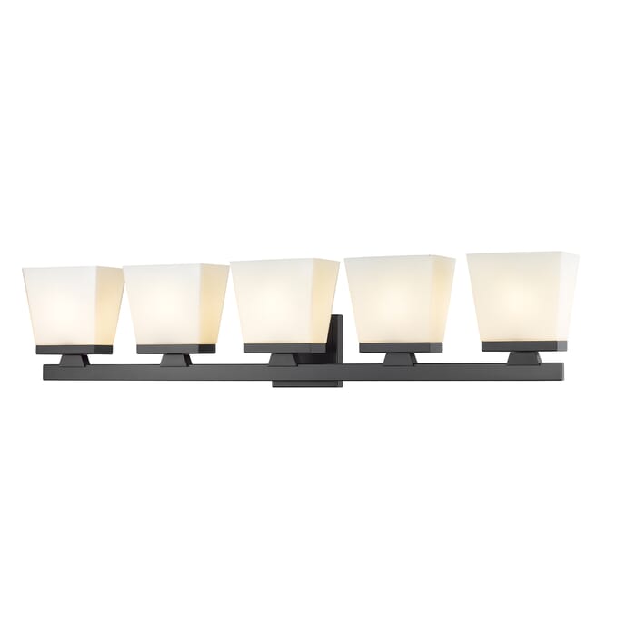 Z-Lite Astor 5-Light Bathroom Vanity Light In Matte Black Z-Lite Astor 5-Light Bathroom Vanity Light In Matte Black