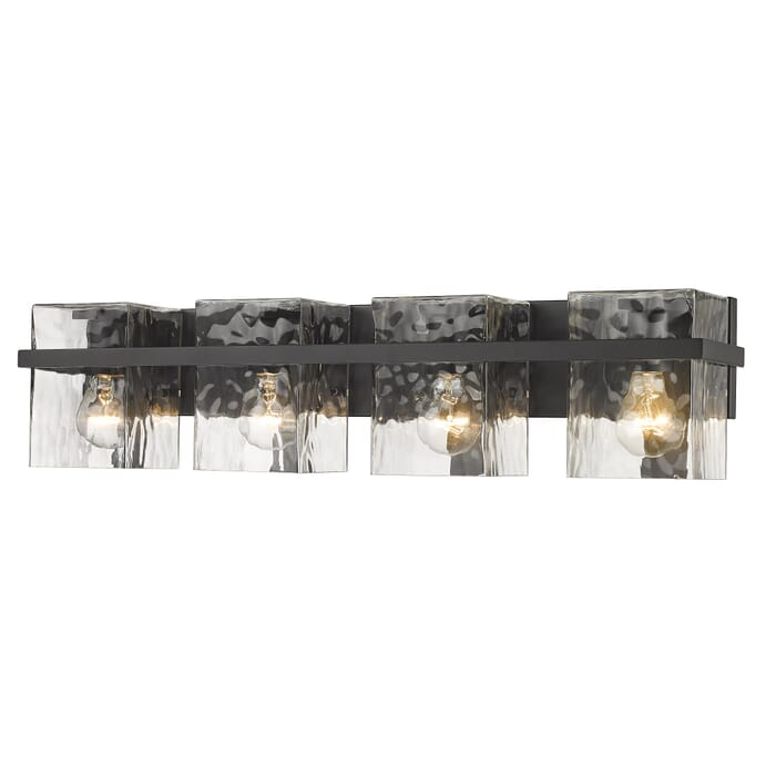 Z-Lite Bennington 4-Light Bathroom Vanity Light In Matte Black Z-Lite Bennington 4-Light Bathroom Vanity Light In Matte Black