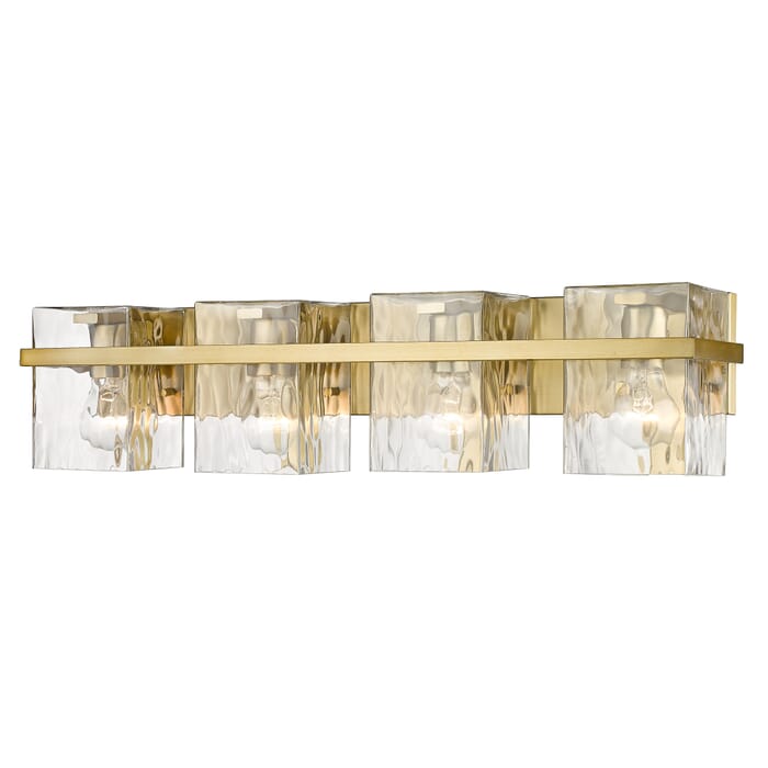 Z-Lite Bennington 4-Light Bathroom Vanity Light In Modern Gold Z-Lite Bennington 4-Light Bathroom Vanity Light In Modern Gold