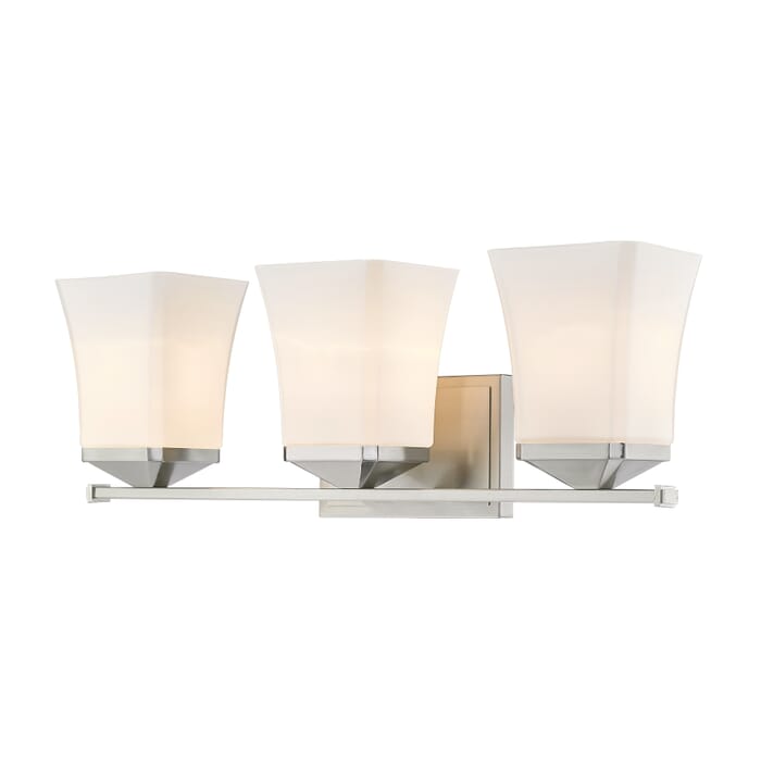 Z-Lite Darcy 3-Light Bathroom Vanity Light In Brushed Nickel Z-Lite Darcy 3-Light Bathroom Vanity Light In Brushed Nickel