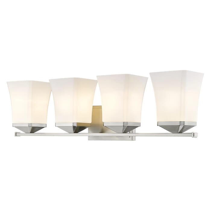 Z-Lite Darcy 4-Light Bathroom Vanity Light In Brushed Nickel Z-Lite Darcy 4-Light Bathroom Vanity Light In Brushed Nickel