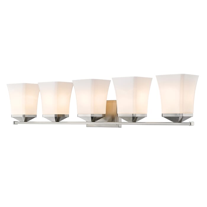 Z-Lite Darcy 5-Light Bathroom Vanity Light In Brushed Nickel Z-Lite Darcy 5-Light Bathroom Vanity Light In Brushed Nickel
