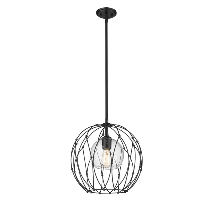 Z-Lite Elle 1-Light Pendant Light In Matte Black Z-Lite Elle 1-Light Pendant Light In Matte Black