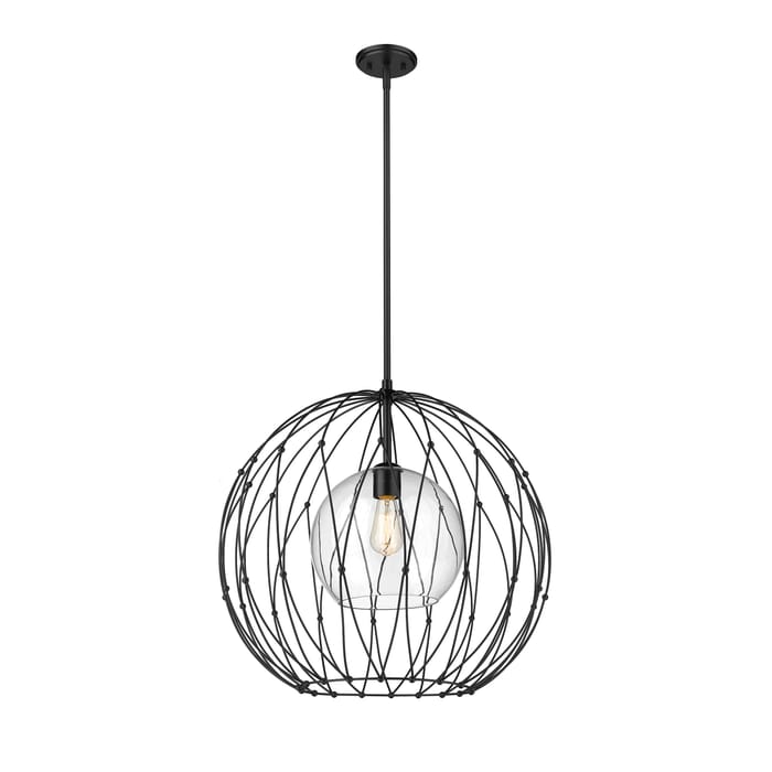 Z-Lite Elle 1-Light Pendant Light In Matte Black Z-Lite Elle 1-Light Pendant Light In Matte Black
