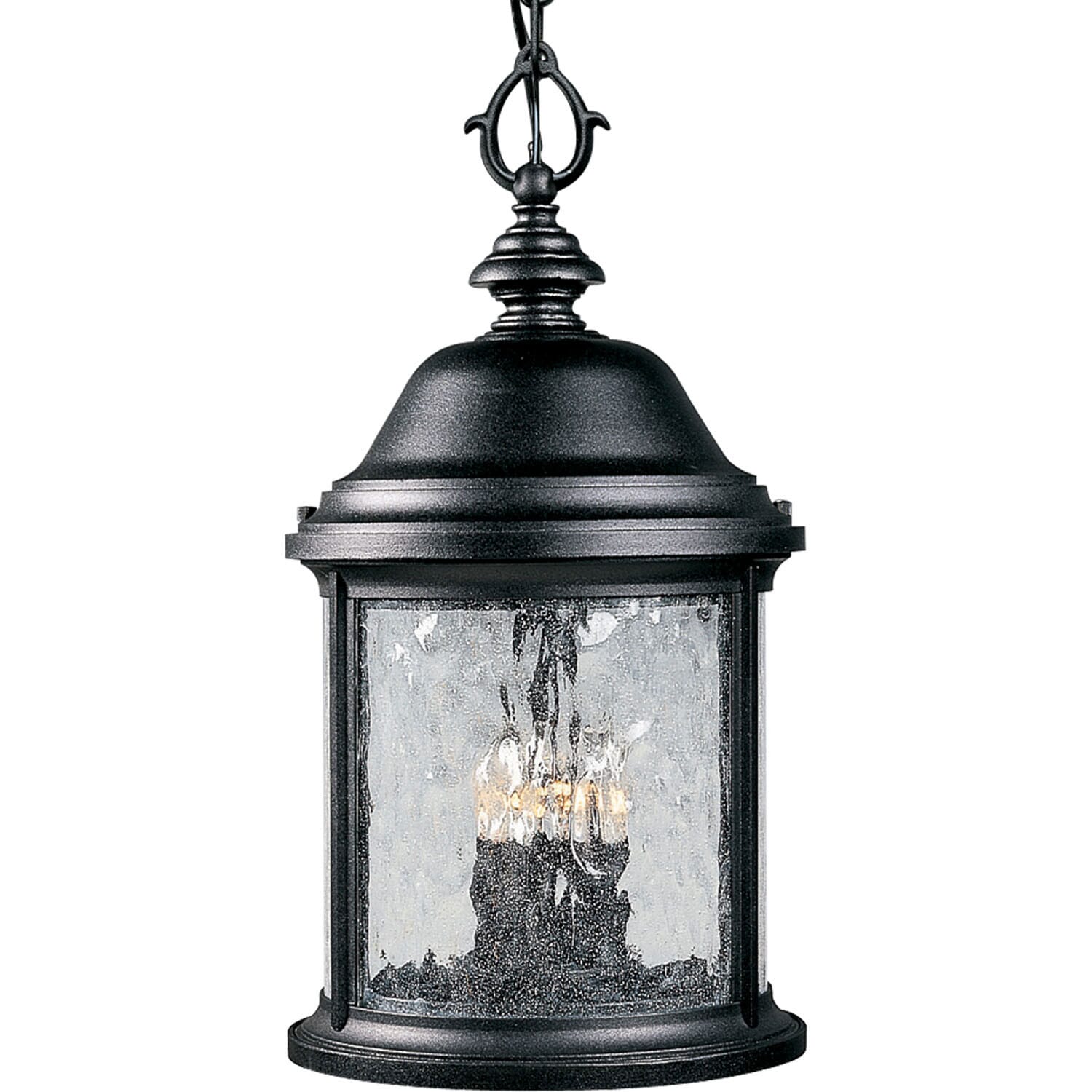 Textured Black Three Light Hanging Lantern from the Ashmore Collection