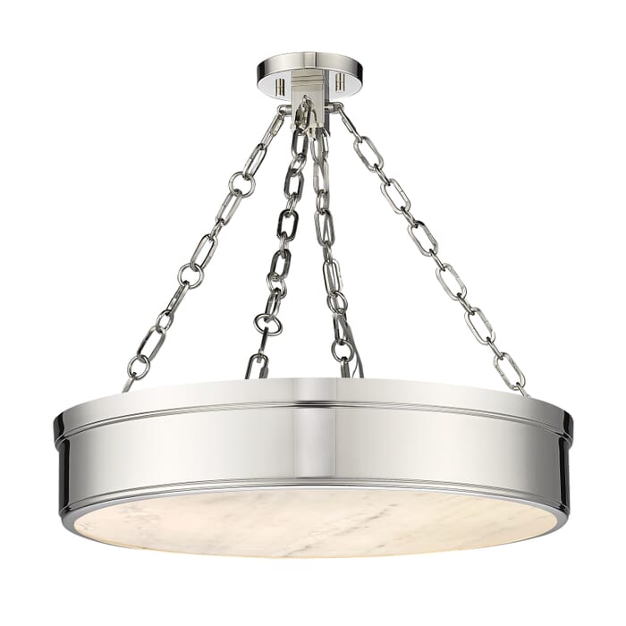 Anders 3-Light Semi Flush in Polished Nickel Anders 3-Light Semi Flush in Polished Nickel