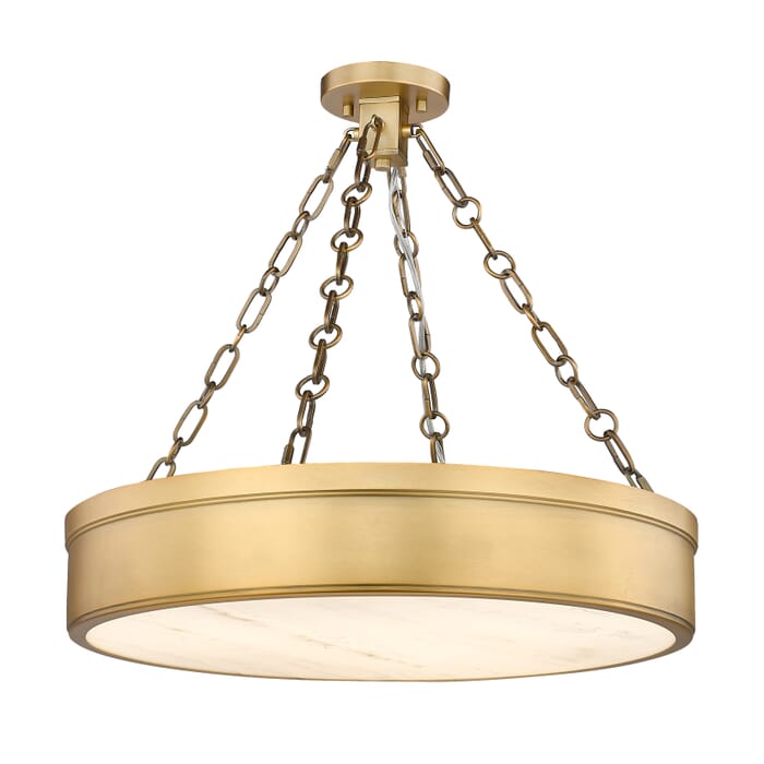 Anders 3-Light Semi Flush in Rubbed Brass Anders 3-Light Semi Flush in Rubbed Brass