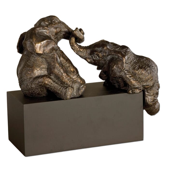 Uttermost Playful Pachyderms Bronze Figurines Uttermost Playful Pachyderms Bronze Figurines