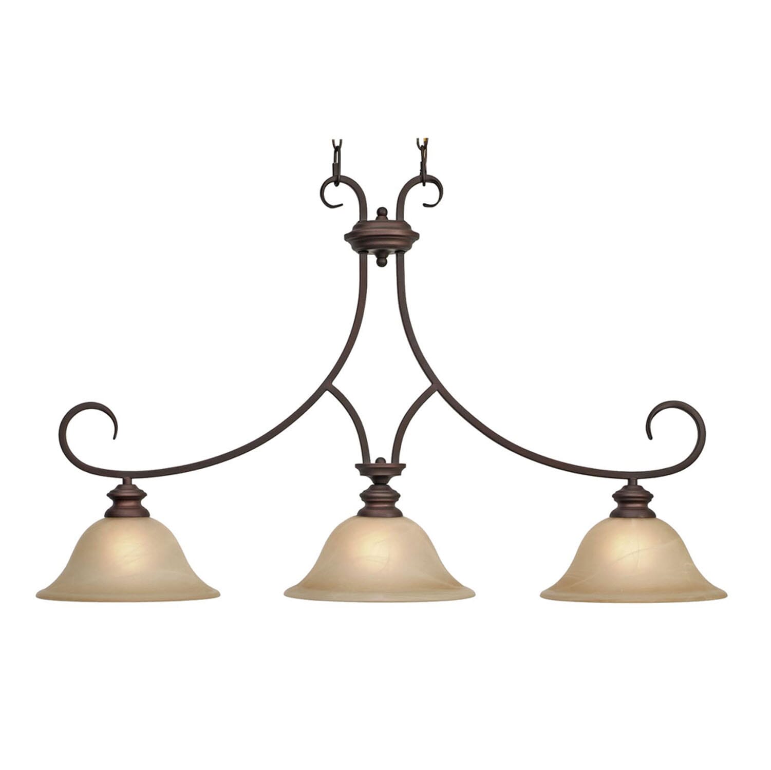 Three Light Linear Pendant by Golden