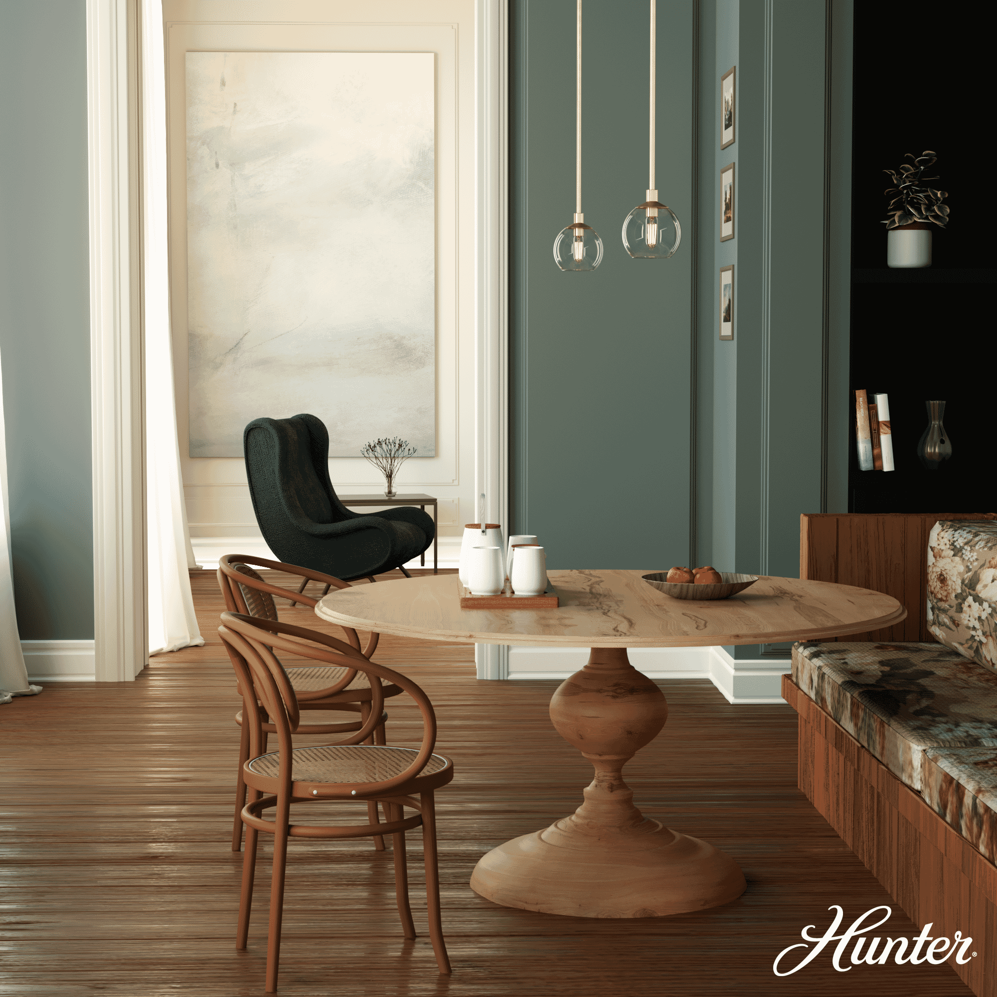 Hunter Xidane 1-Light Mini Pendant in Alturas Gold