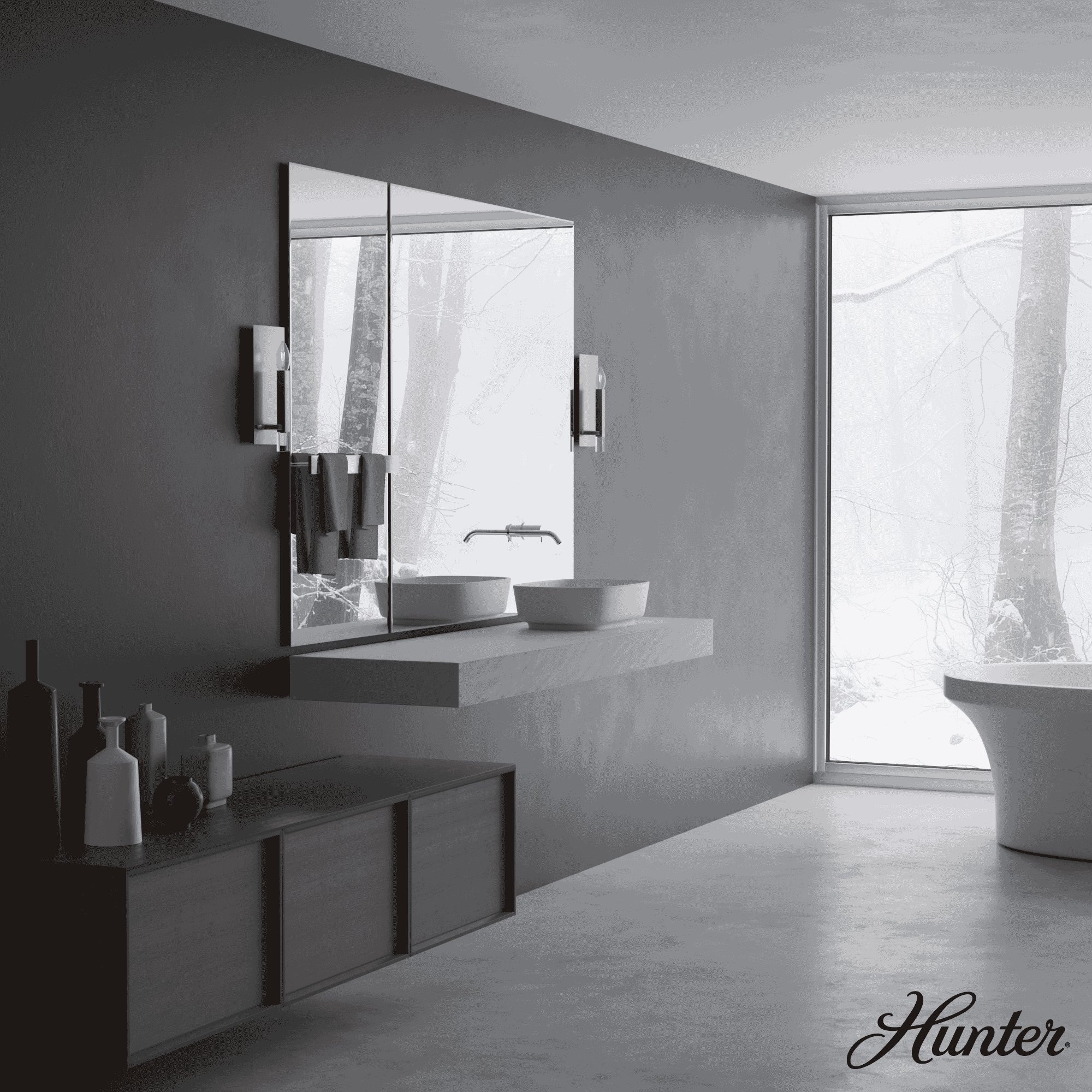 Hunter Sunjai 1-Light Wall Sconce in Alturas Gold