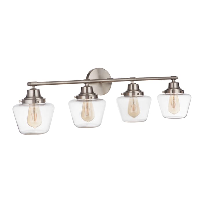 Craftmade Essex 4-Light Bathroom Vanity Light in Brushed Polished Nickel Craftmade Essex 4-Light Bathroom Vanity Light in Brushed Polished Nickel