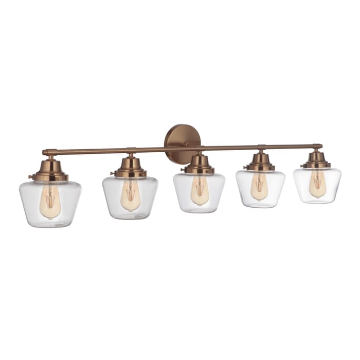 Craftmade Essex 5-Light Bathroom Vanity Light in Satin Brass Craftmade Essex 5-Light Bathroom Vanity Light in Satin Brass