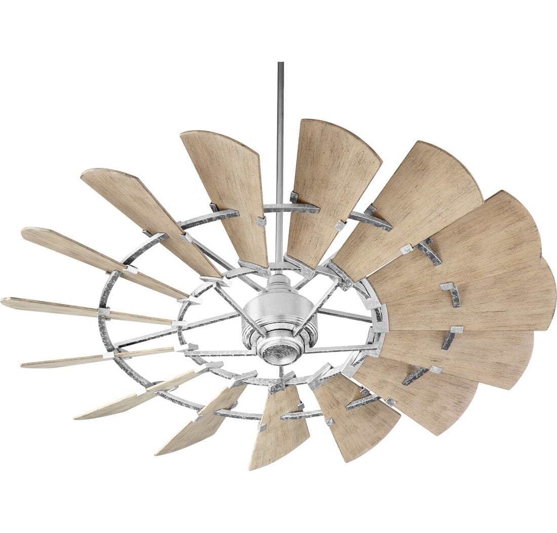 Quorum Windmill 60" Indoor/Outdoor Ceiling Fan in Galvanized