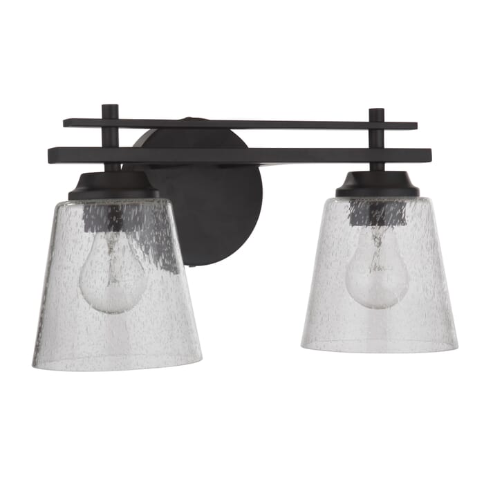Craftmade Drake 2-Light Bathroom Vanity Light in Flat Black Craftmade Drake 2-Light Bathroom Vanity Light in Flat Black