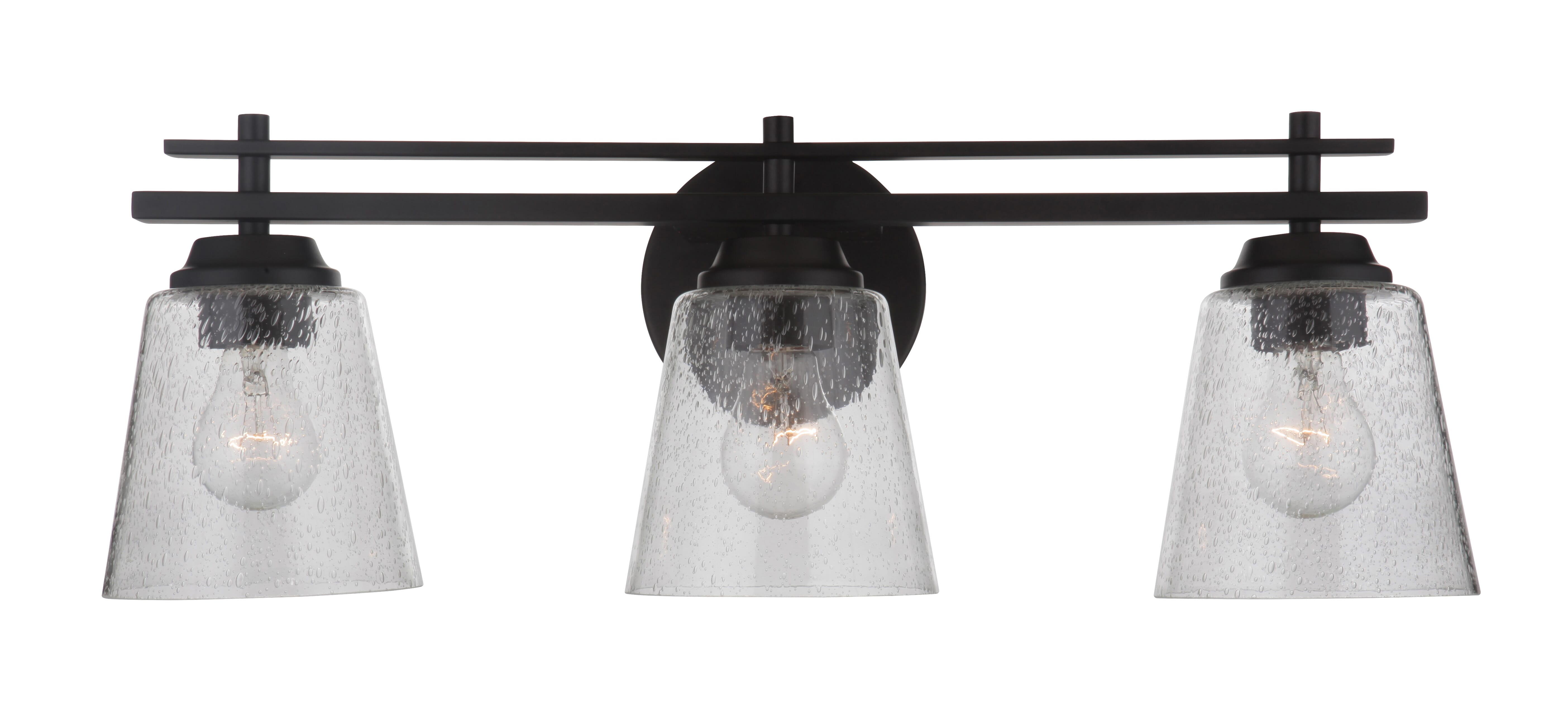Craftmade Drake 3-Light 24" Bathroom Vanity Light in Flat Black
