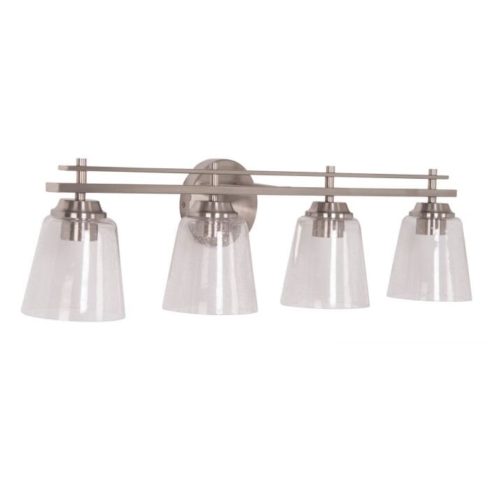 Craftmade Drake 4-Light Bathroom Vanity Light in Brushed Polished Nickel Craftmade Drake 4-Light Bathroom Vanity Light in Brushed Polished Nickel