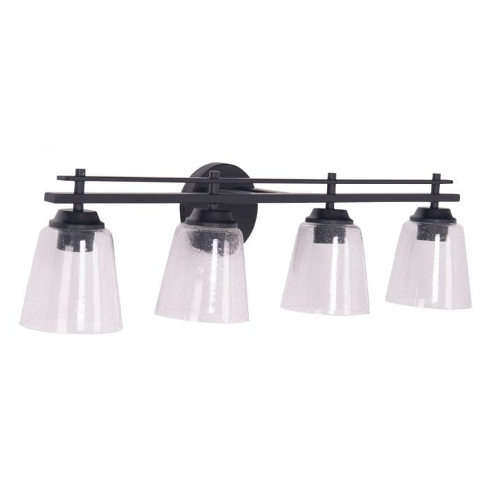 Craftmade Drake 4-Light Bathroom Vanity Light in Flat Black Craftmade Drake 4-Light Bathroom Vanity Light in Flat Black