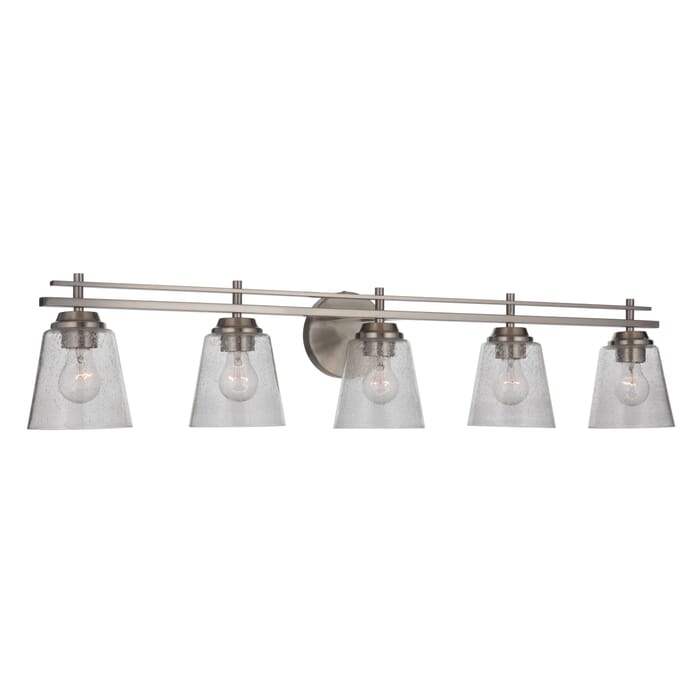 Craftmade Drake 5-Light Bathroom Vanity Light in Brushed Polished Nickel Craftmade Drake 5-Light Bathroom Vanity Light in Brushed Polished Nickel