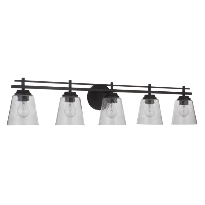 Craftmade Drake 5-Light Bathroom Vanity Light in Flat Black Craftmade Drake 5-Light Bathroom Vanity Light in Flat Black