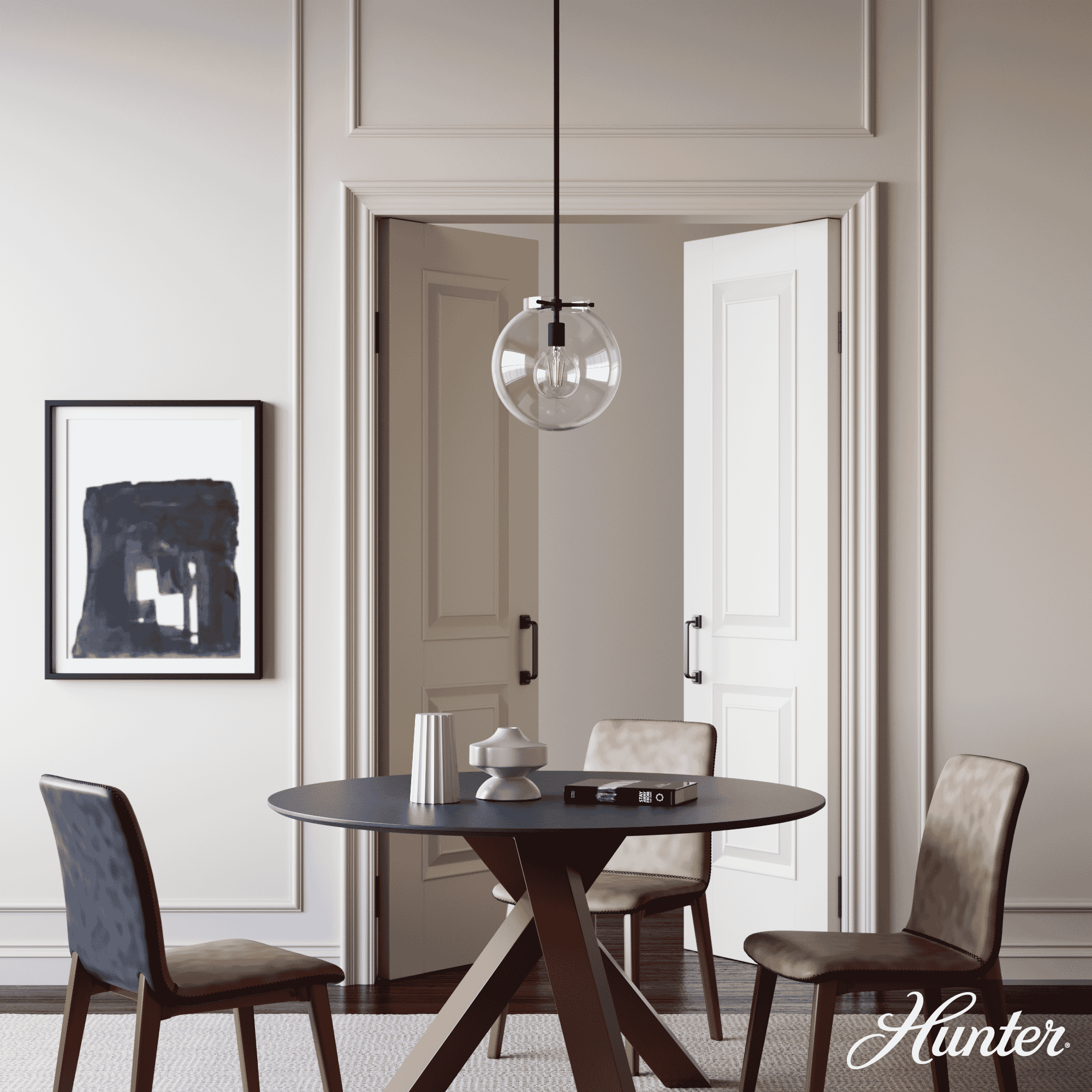 Hunter Sacha 1-Light Pendant in Natural Iron