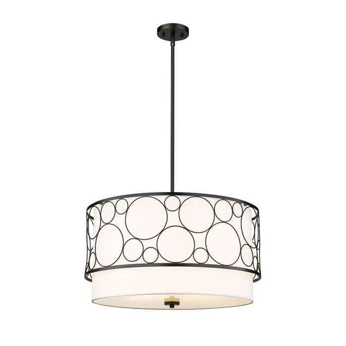Z-Lite Kendall 4-Light Pendant Light In Matte Black Z-Lite Kendall 4-Light Pendant Light In Matte Black