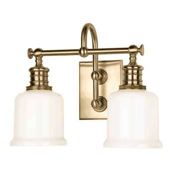 Hudson Valley Keswick 2-Light 14" Bathroom Vanity Light in Aged Brass