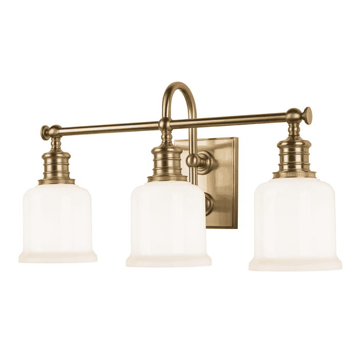 Hudson Valley Keswick 3-Light 21" Bathroom Vanity Light in Aged Brass Hudson Valley Keswick 3-Light 21" Bathroom Vanity Light in Aged Brass
