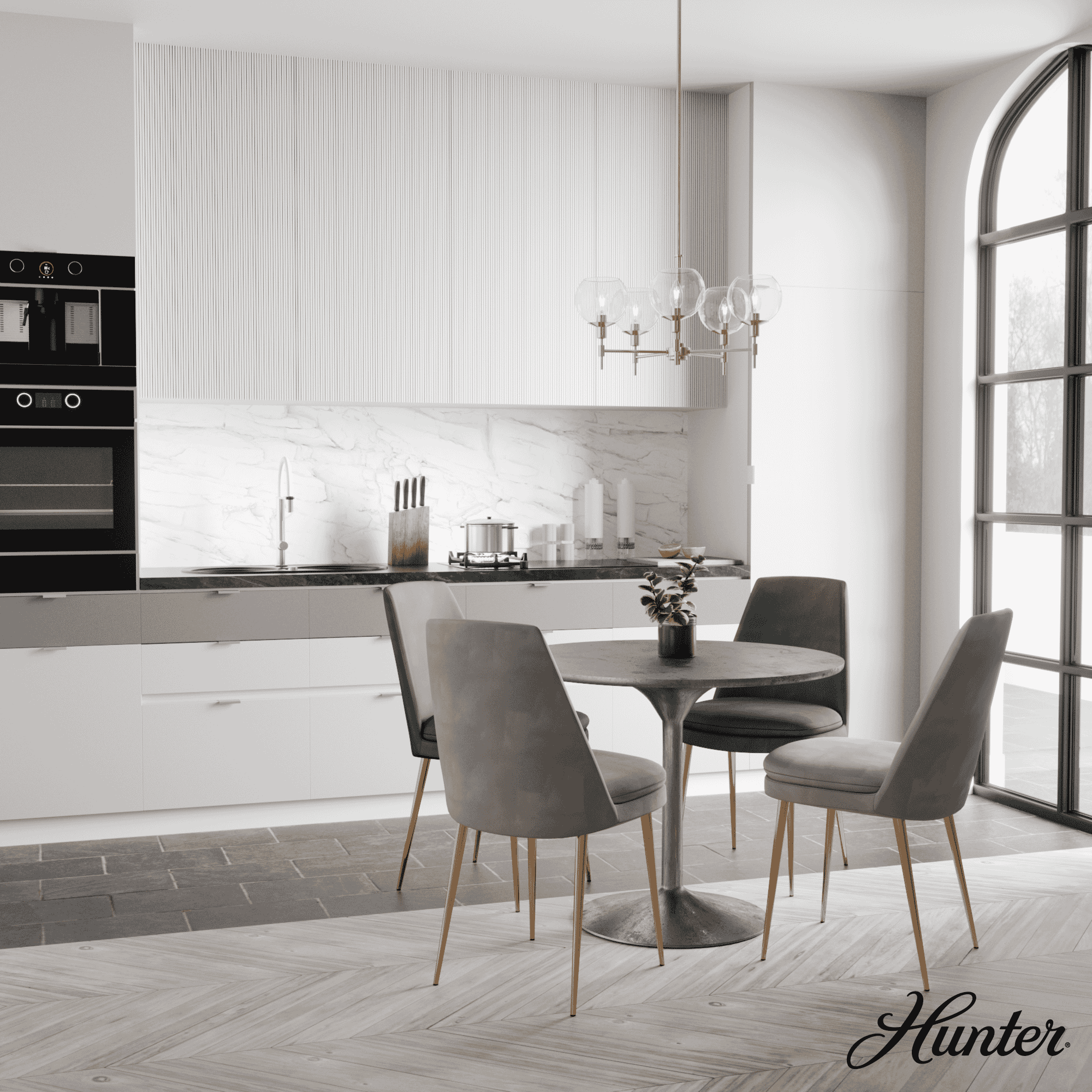 Hunter Xidane 5-Light Chandelier in Alturas Gold