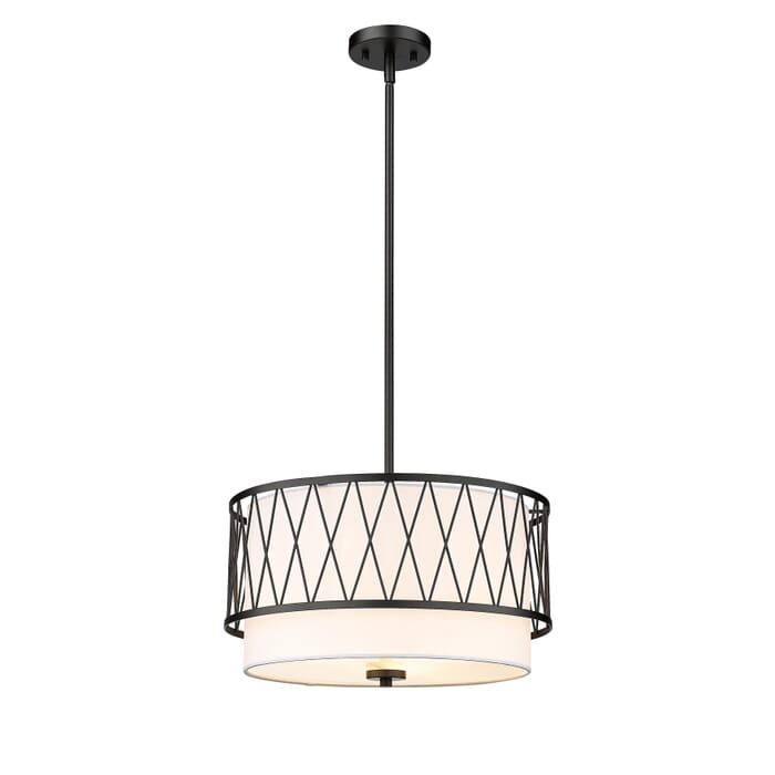 Z-Lite Dalton 3-Light Pendant Light In Matte Black Z-Lite Dalton 3-Light Pendant Light In Matte Black