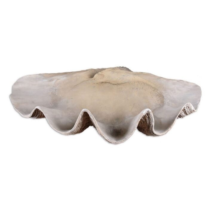 Uttermost Clam 22.88" Decorative Shell Bowl in Antique White Uttermost Clam 22.88" Decorative Shell Bowl in Antique White