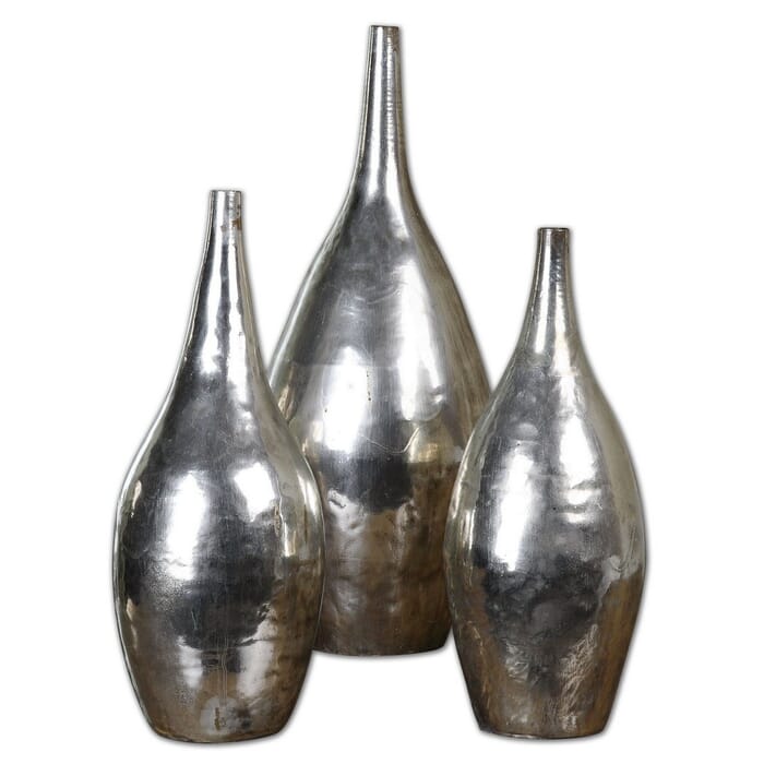 Uttermost Rajata 16" Vases in Antique Silver (Set of 3) Uttermost Rajata 16" Vases in Antique Silver (Set of 3)