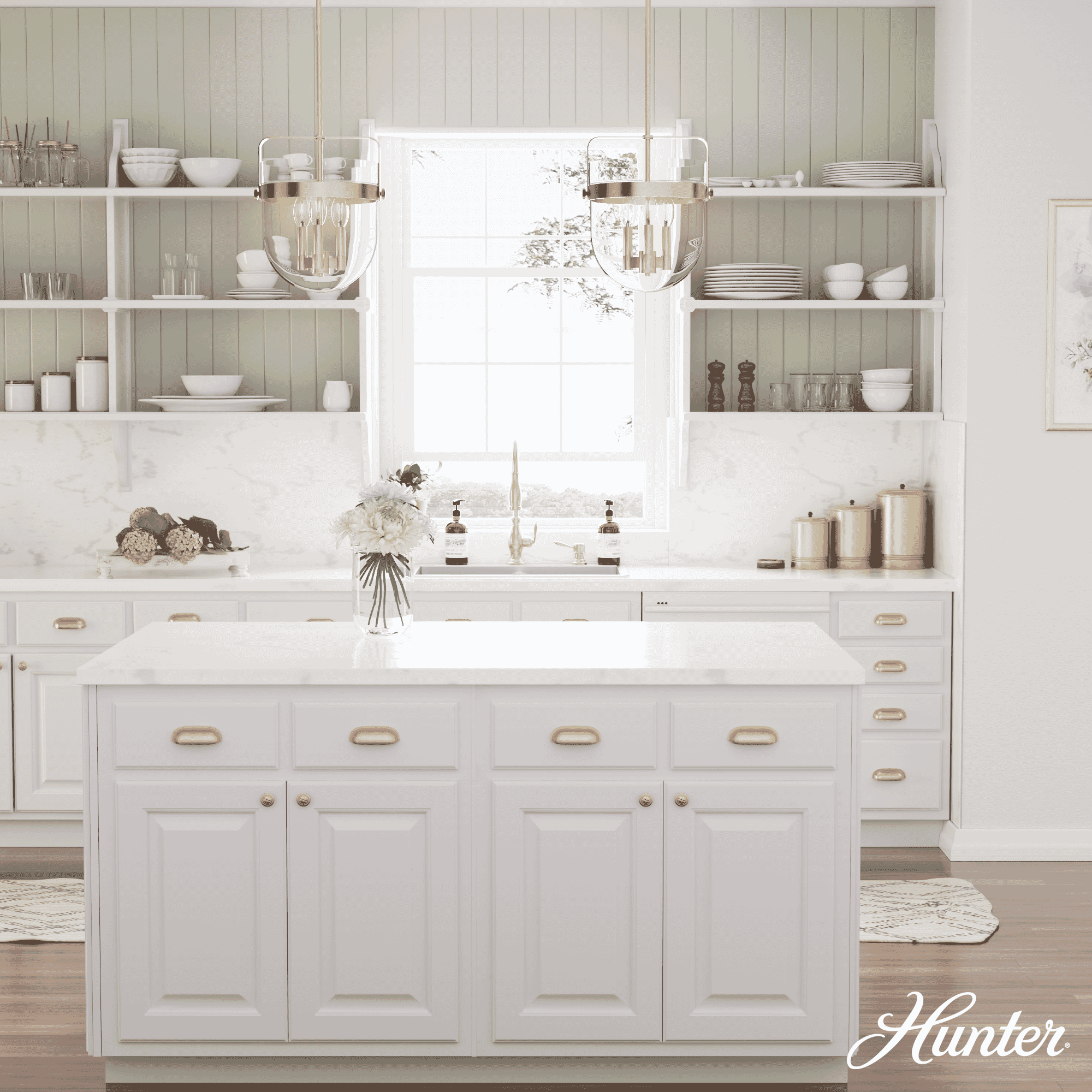 Hunter Karloff 3-Light Pendant in Alturas Gold