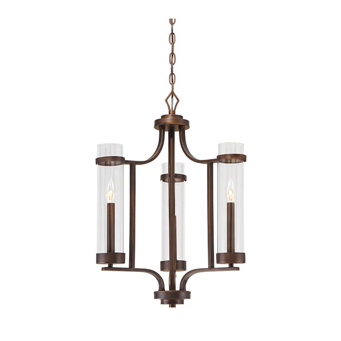 Millennium Lighting Milan 3-Light Chandelier in Rubbed Bronze Millennium Lighting Milan 3-Light Chandelier in Rubbed Bronze