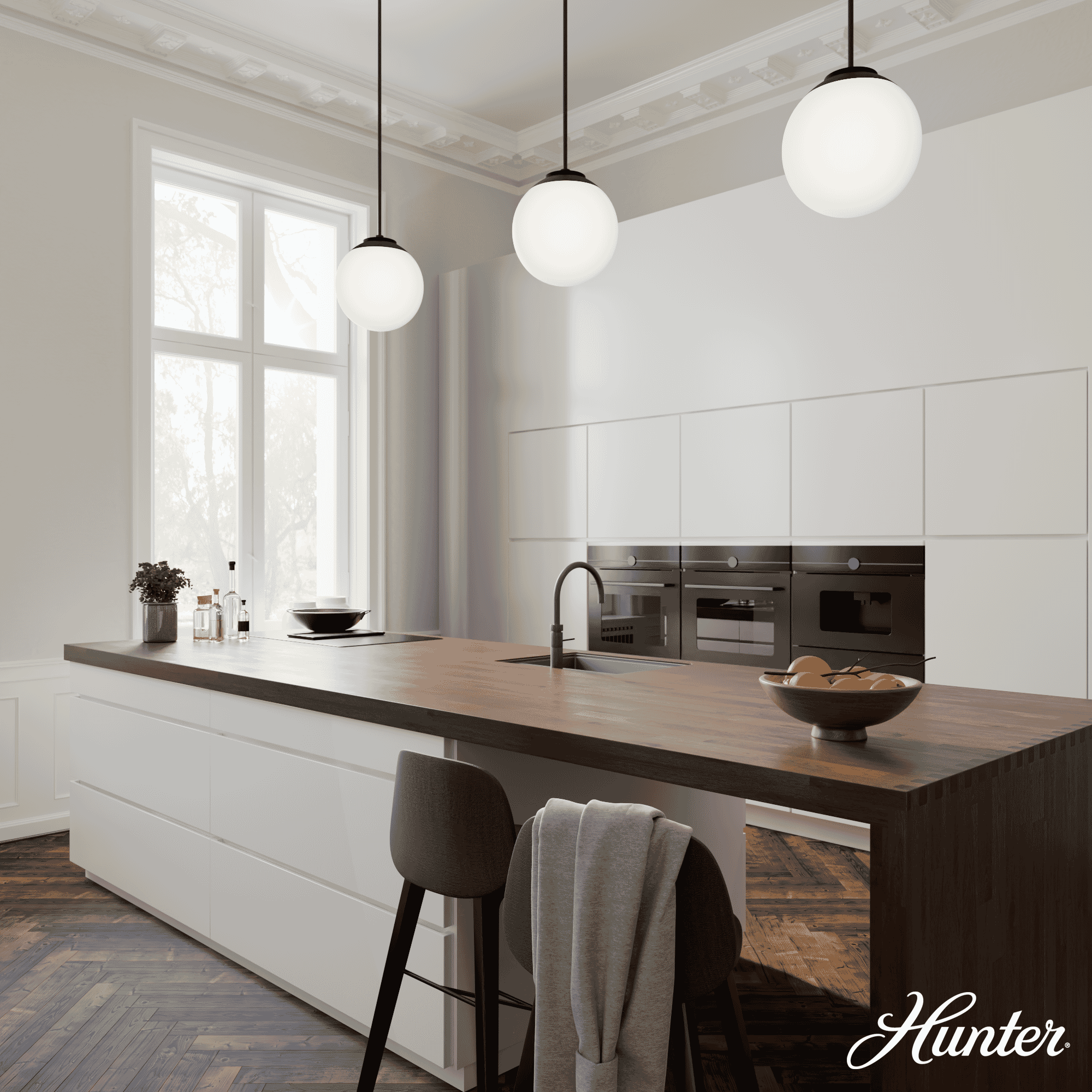 Hunter Hepburn 12 Inch Diameter Pendant in Matte Black