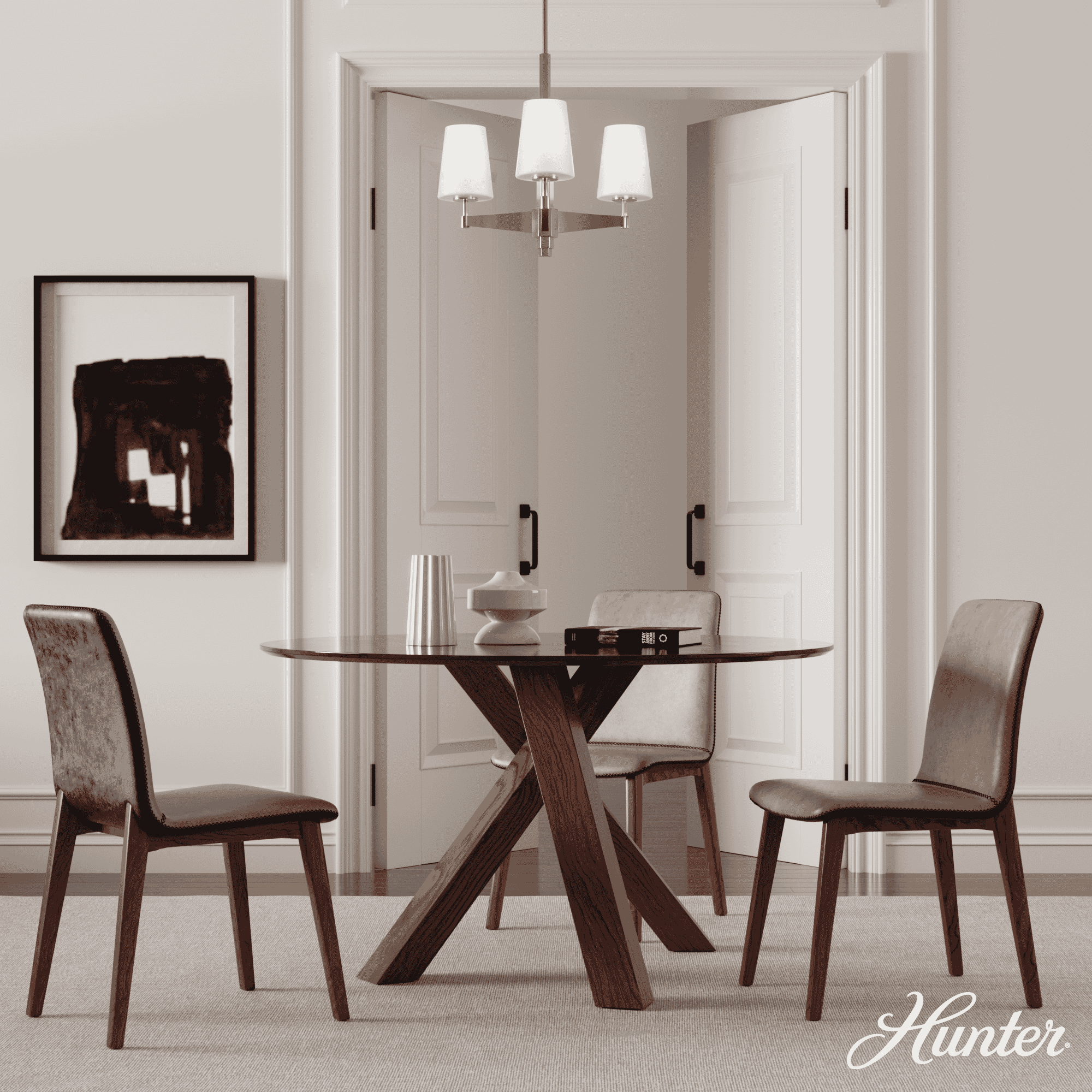Hunter Nolita 3-Light Chandelier in Alturas Gold