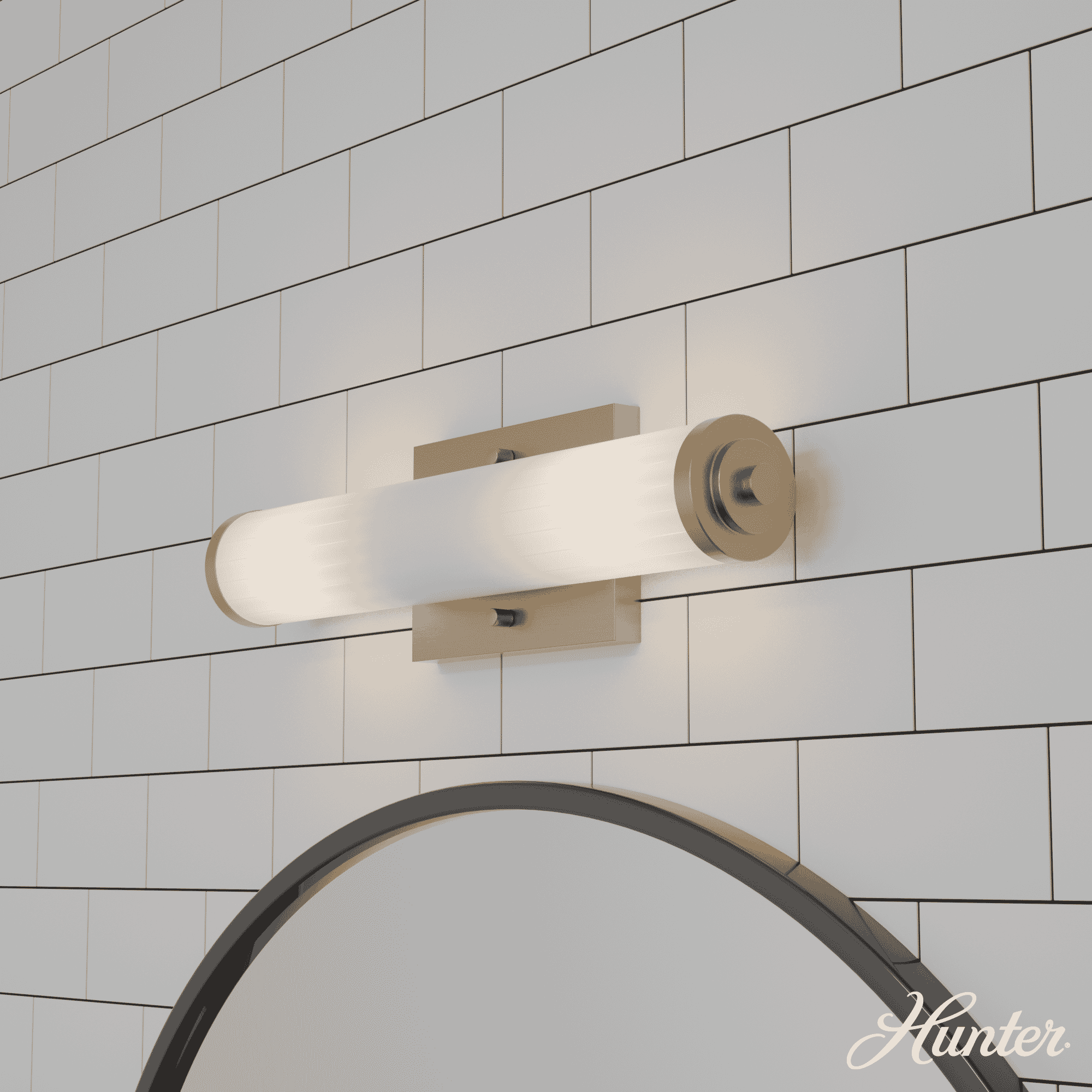 Hunter Holly Grove 2-Light Bathroom Vanity Light in Alturas Gold