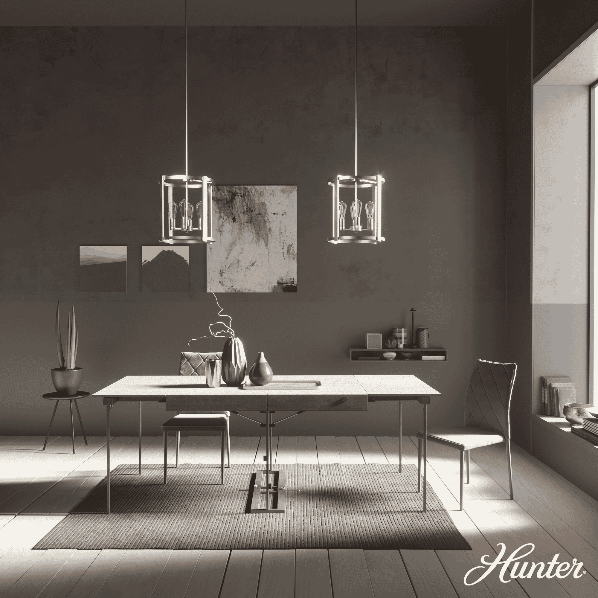 Hunter Astwood 4-Light Chandelier in Alturas Gold