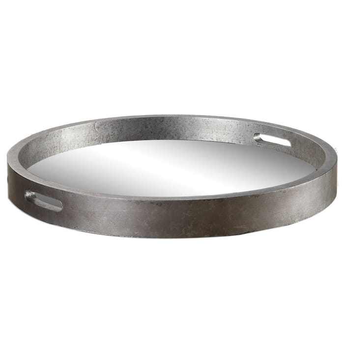 Uttermost Bechet Round Tray in Antique Silver Uttermost Bechet Round Tray in Antique Silver