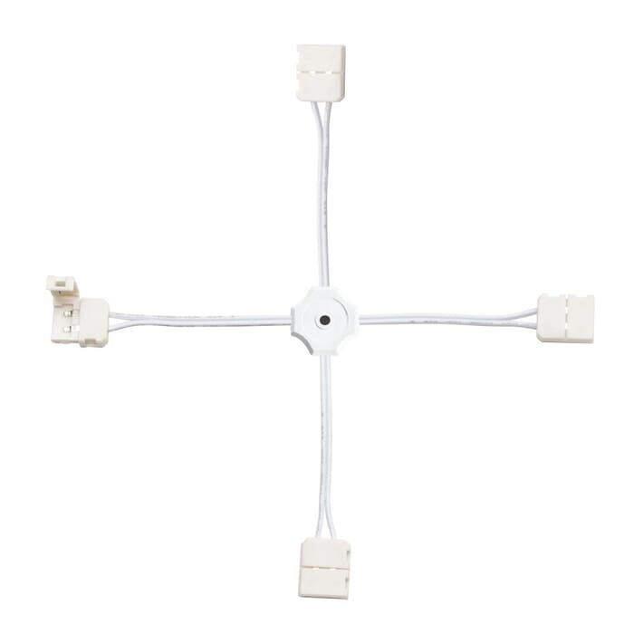 Kichler Lighting 8T LED Tape Light Flex 4-Way Connector in White Material Kichler Lighting 8T LED Tape Light Flex 4-Way Connector in White Material