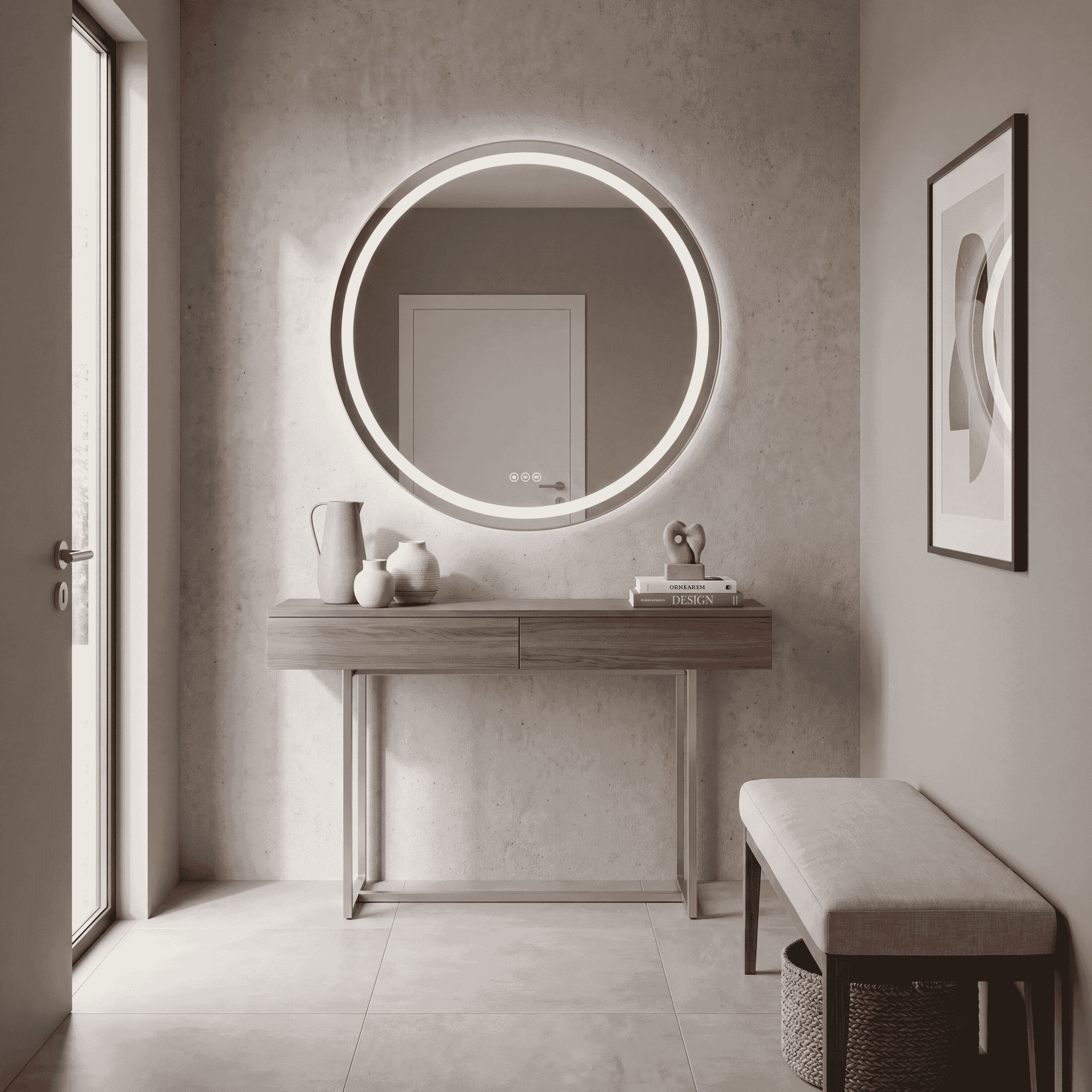Oneida LED Round Frontlit Mirror