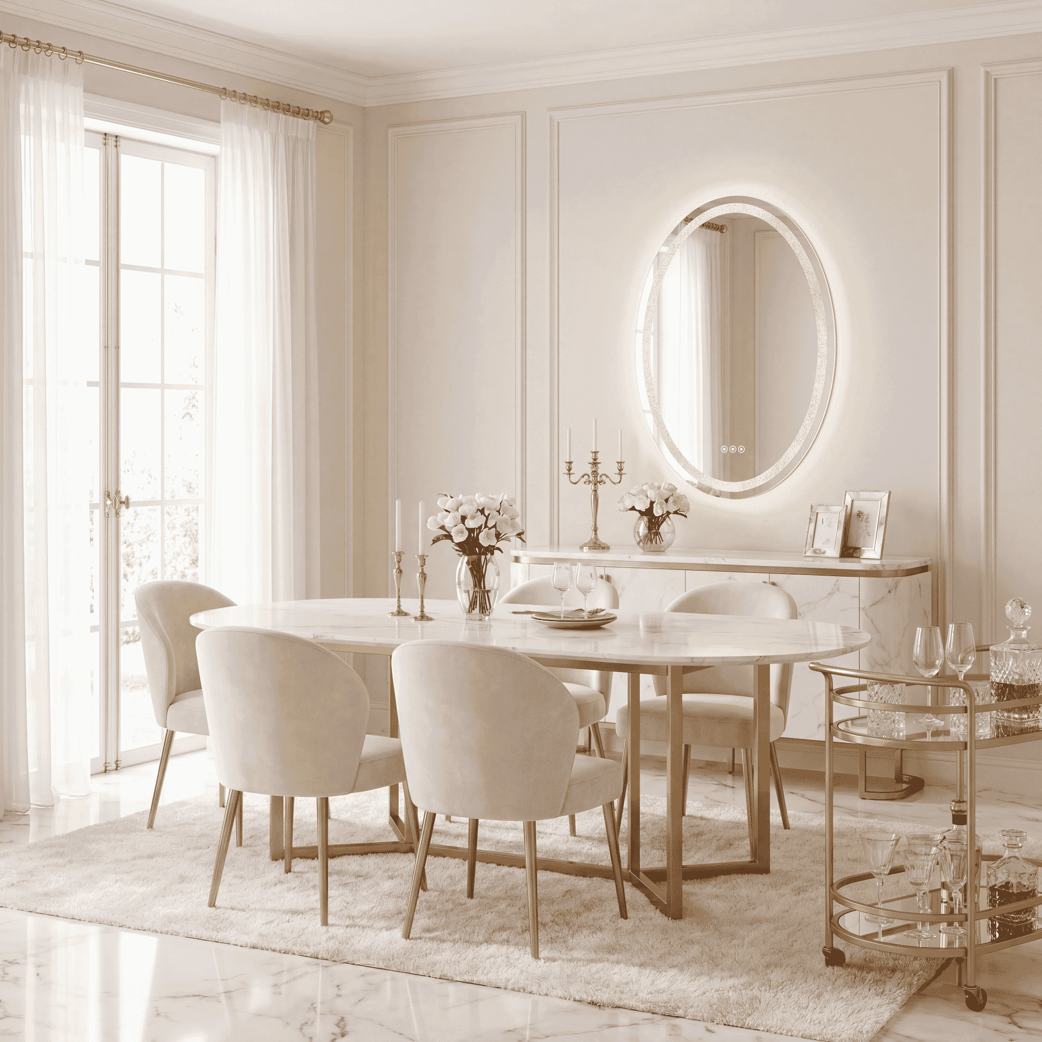 Cordova LED Oval Frontlit Mirror