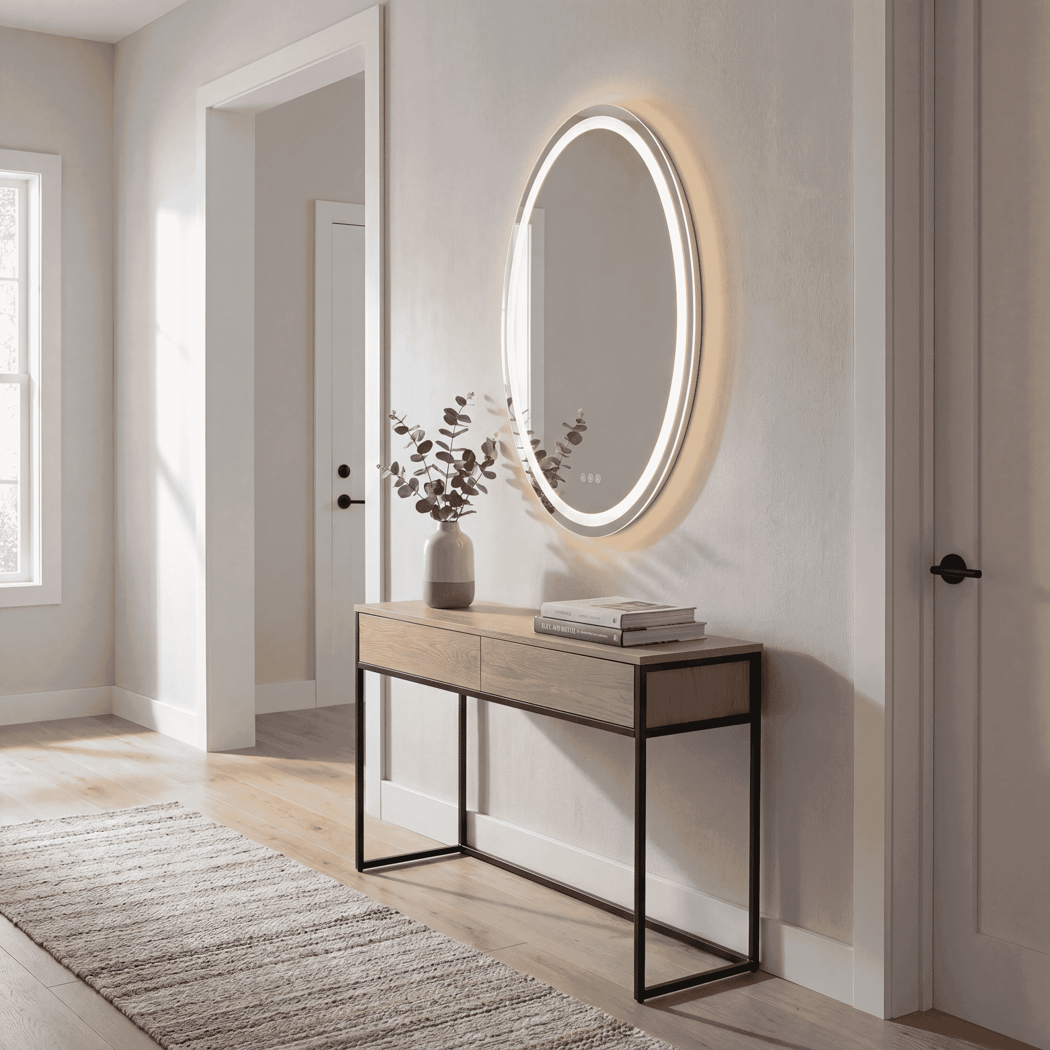Beckett Led Oval Frontlit and Backlit Mirror