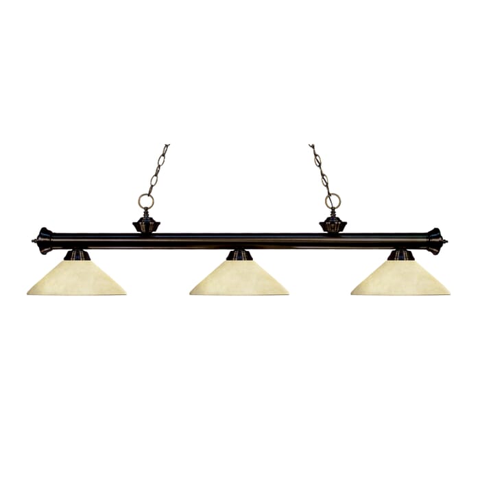 Z-Lite Riviera 3-Light Linear Pendant Light In Bronze Z-Lite Riviera 3-Light Linear Pendant Light In Bronze