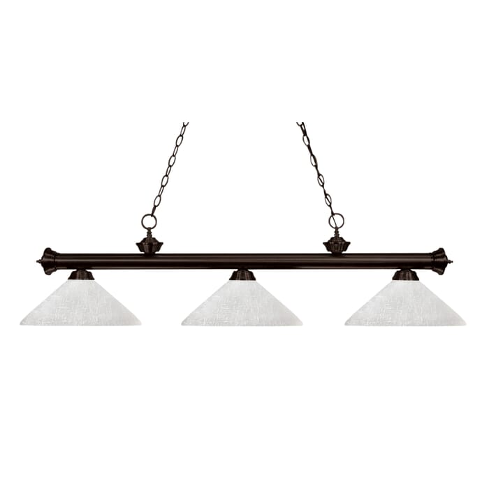 Z-Lite Riviera 3-Light Linear Pendant Light In Bronze Z-Lite Riviera 3-Light Linear Pendant Light In Bronze