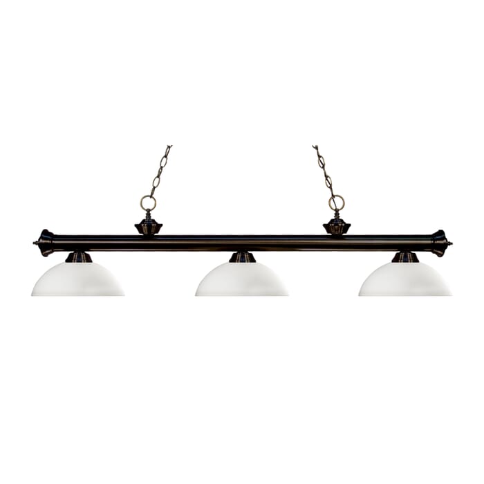 Z-Lite Riviera 3-Light Linear Pendant Light In Bronze Z-Lite Riviera 3-Light Linear Pendant Light In Bronze
