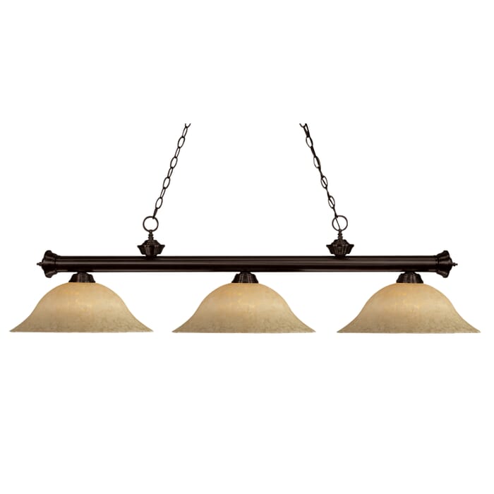 Z-Lite Riviera 3-Light Linear Pendant Light In Bronze Z-Lite Riviera 3-Light Linear Pendant Light In Bronze