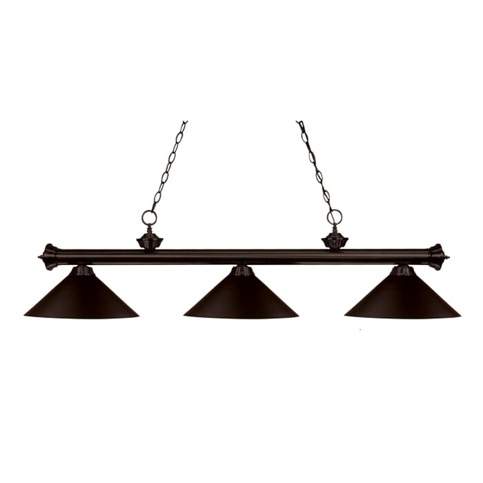 Z-Lite Riviera 3-Light Linear Pendant Light In Bronze Z-Lite Riviera 3-Light Linear Pendant Light In Bronze